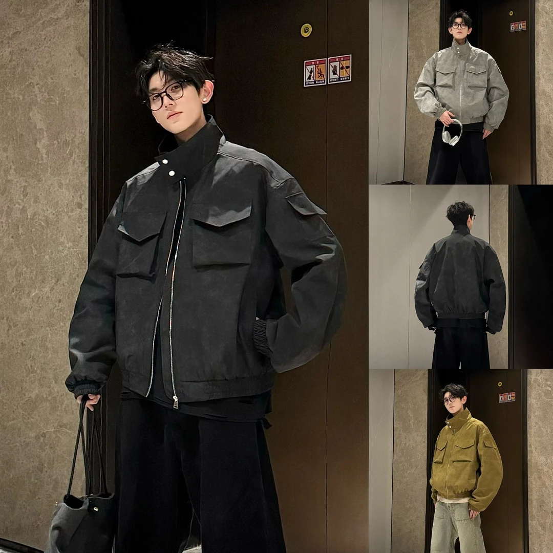 HN潮牌-【次日发】早秋美式工装夹克多口袋设计感百搭情侣上衣外套