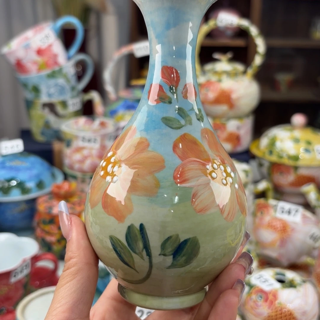 瓷片景德镇手绘高温釉下彩陶瓷茶具