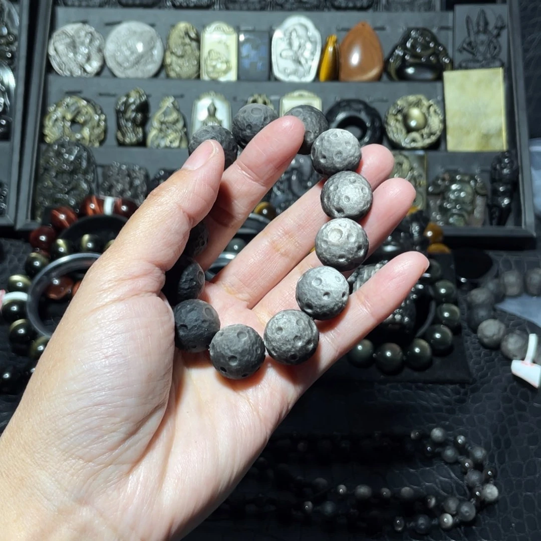 黑曜岩手链未镶嵌中**年