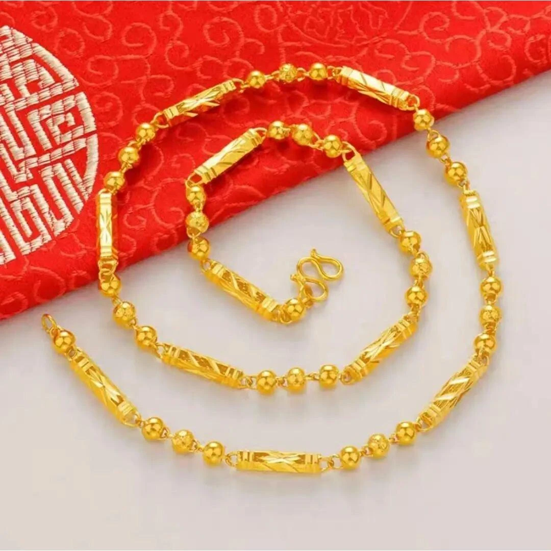 孟加拉赤金 【六角竹节项链】2025新款男士经典百搭时尚时尚经典霸