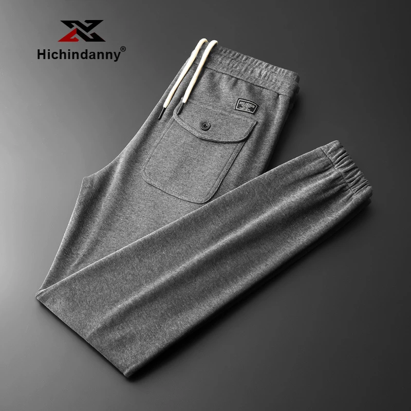 HICHIN男士休闲运动长裤春秋束脚裤宽松抽绳运动裤针织收口休闲裤