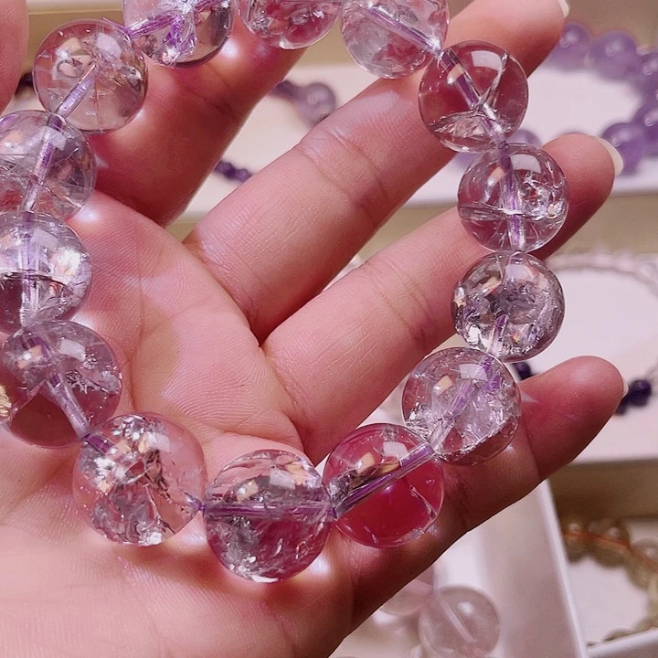 黄晶手链未镶嵌天然水晶