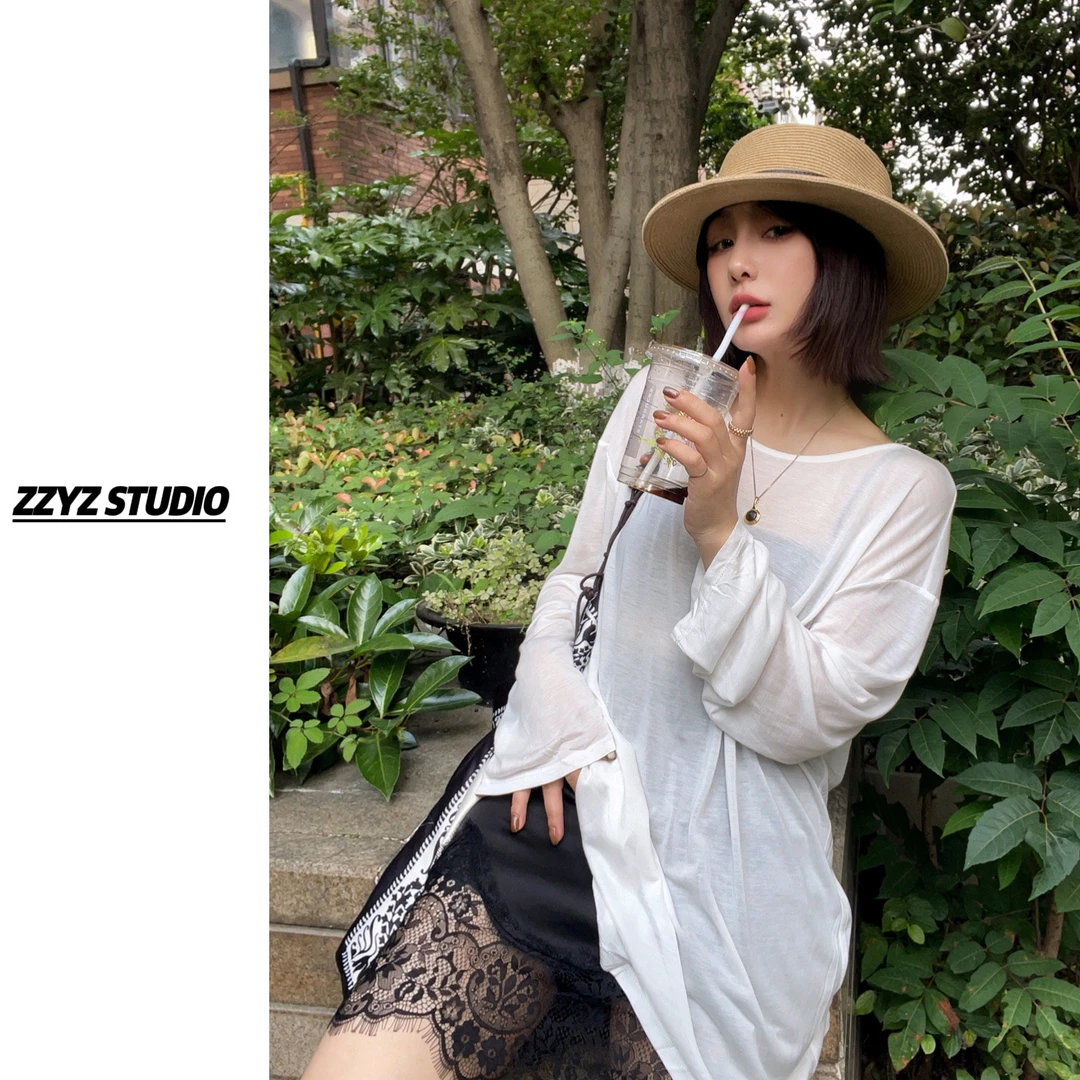 【ZZYZ】“镂空随性”夏季设计感宽松百搭日常露背长袖防晒