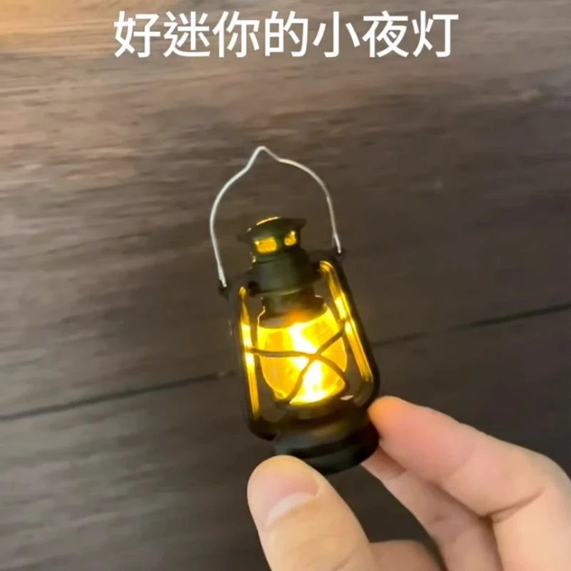 小夜灯起夜煤油灯仿真led电子挂件装饰品复古摆件氛围灯迷你手提