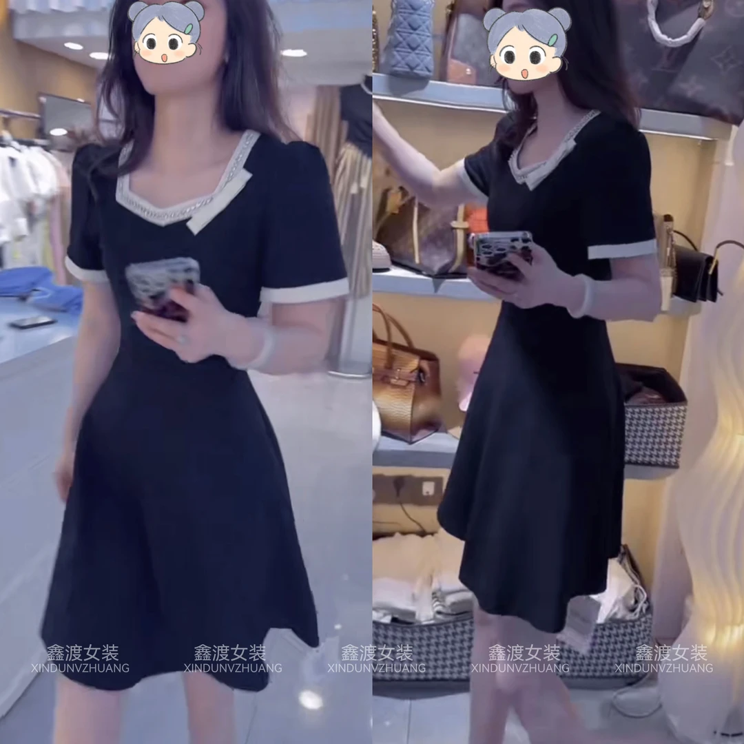 2025夏季新款时尚显瘦气质女士网红洋气连衣裙百搭款D21546