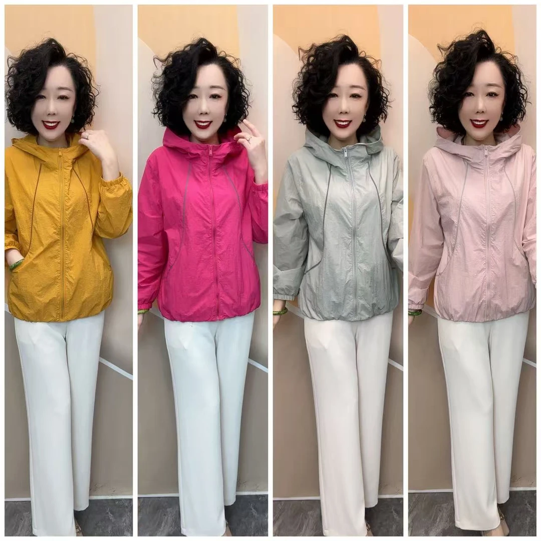 626新款彩色连帽休闲韩版舒适百搭休闲外套，衣长65