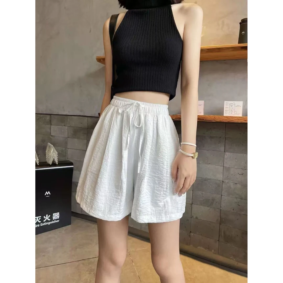 7234 短裤女新款夏季薄款冰丝肌理感外穿五分速干休闲运动裤子