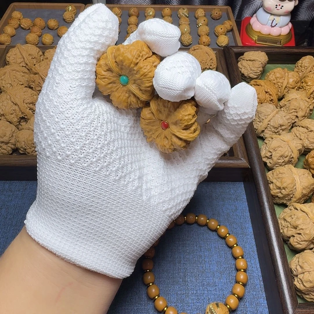 猴头核桃手串镶嵌蛤蟆头