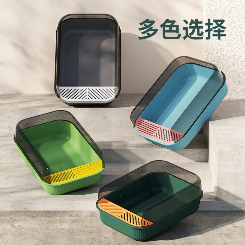 猫砂盆半封闭猫厕所猫砂盆宠物用品猫沙盆新款猫砂盆全年龄猫砂盆