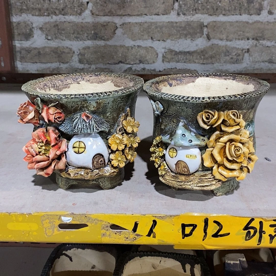 红陶青藤花器多肉花盆