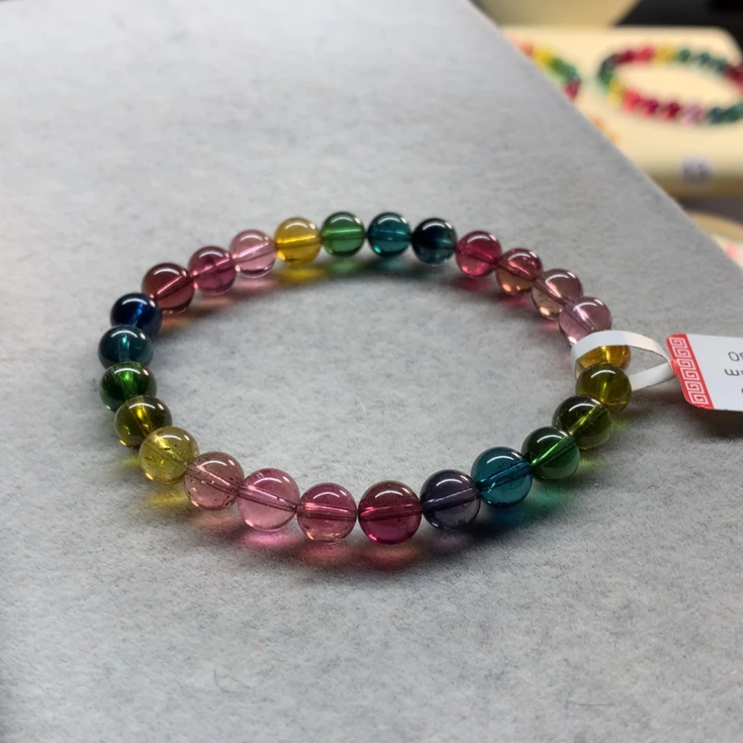 【闪购商品】未镶嵌手链碧玺艳丽色标单圈6.8