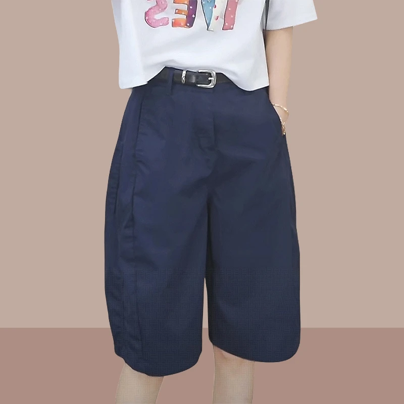 今年爆款阔腿五分花苞裤子百搭女裤2025夏季新款时尚巨显瘦工装裤