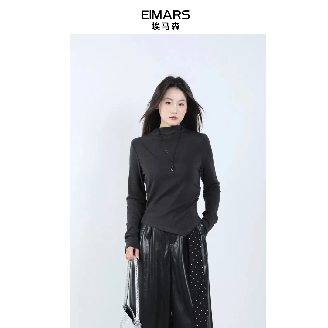 EIMARS埃马森秋款百搭时尚半高领修身显瘦打底衫21243008