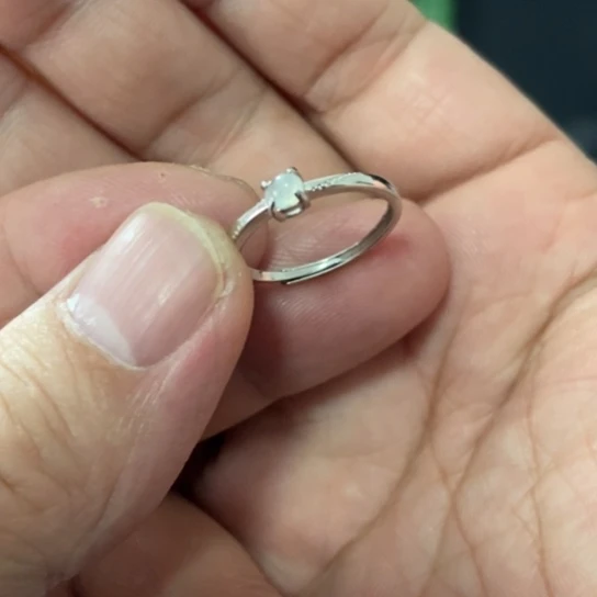 翡翠银S925镶嵌戒指好看