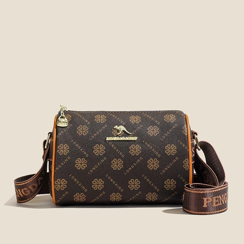 轻奢潮牌袋鼠女士枕头2025新款高档百搭宽带单肩圆筒斜挎包背带式