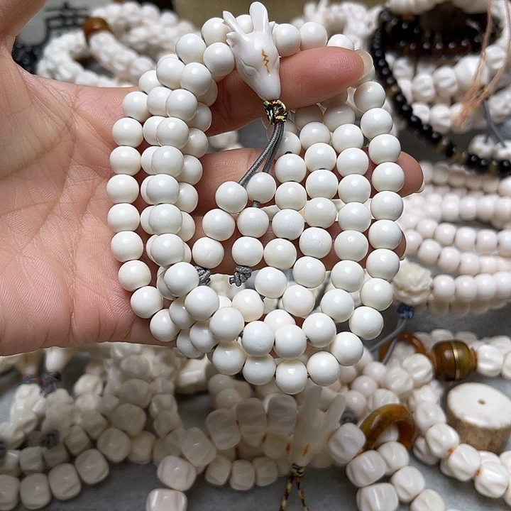 香榧木鹿角0.8圆珠精品108鹿头三通