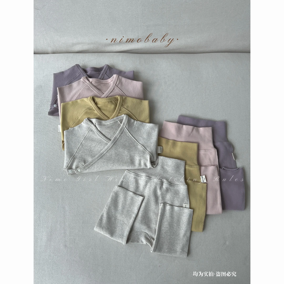 NIMO【软软】韩版秋冬新款宝宝可爱时尚百搭保暖打底居家服套装