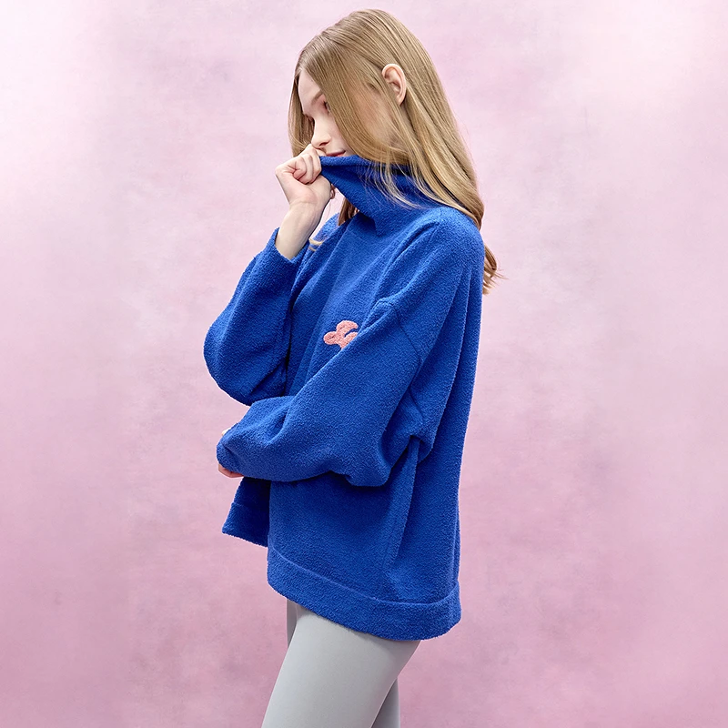 Juicy Couture橘滋针织衫女2025年冬季新款堆堆领撞色软糯厚毛衣