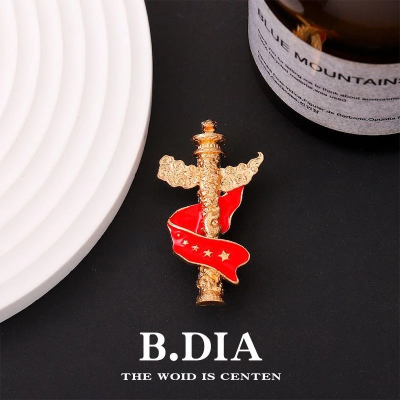 合金胸针 2025国庆节万里长城民族风五一潮胸针徽章胸章纪念品胸