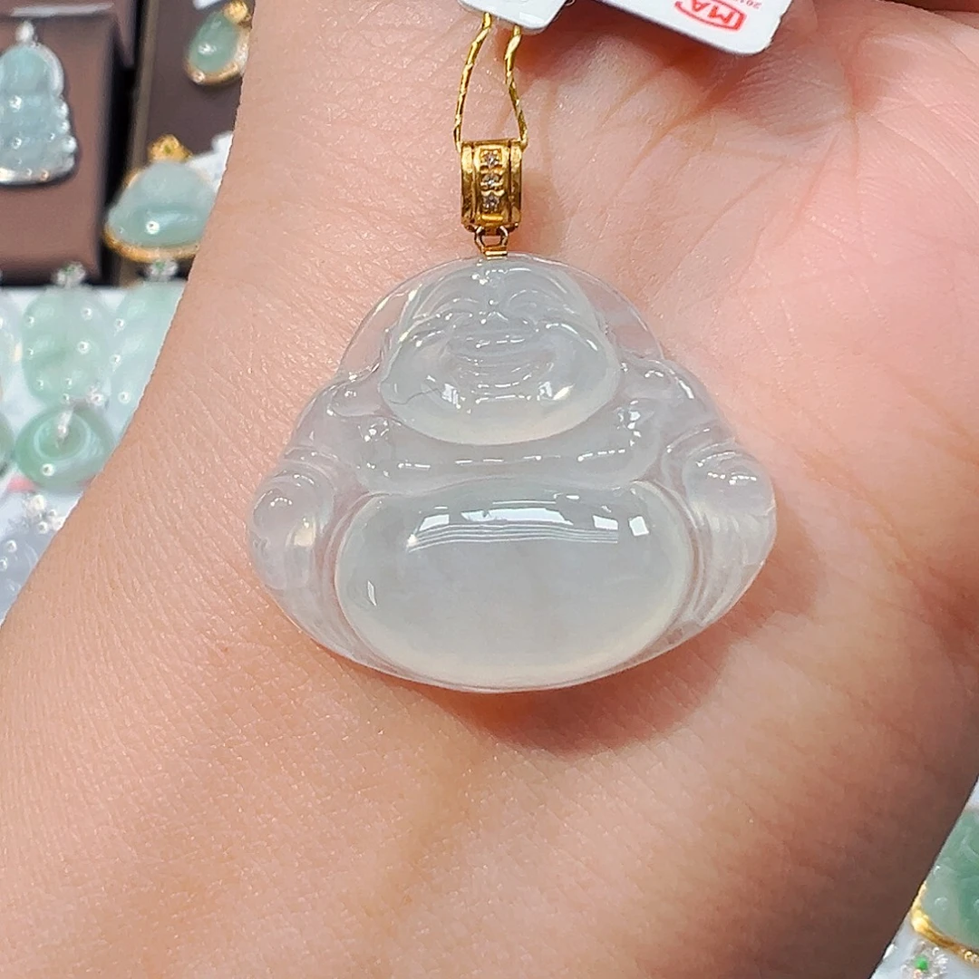 翡翠18K金镶嵌吊坠(不含链)佛公21.3*2593*6.3