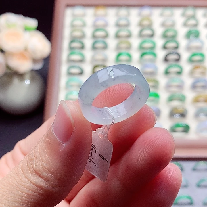 翡翠未镶嵌戒指15-16号