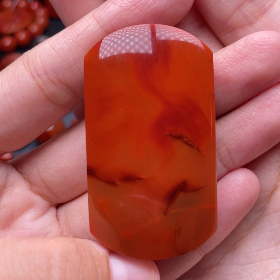 南红玛瑙未镶嵌珠宝奇石无事牌吊坠