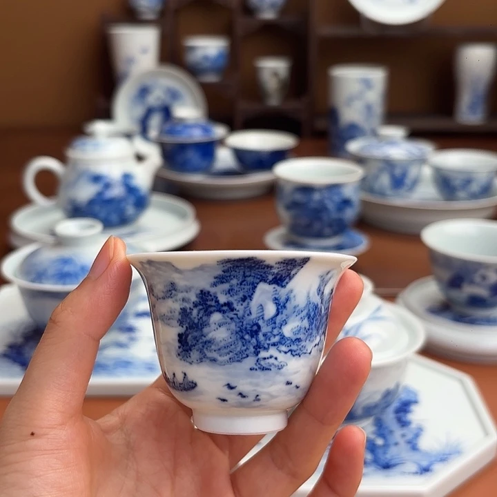 杯子手工手绘山水杯子