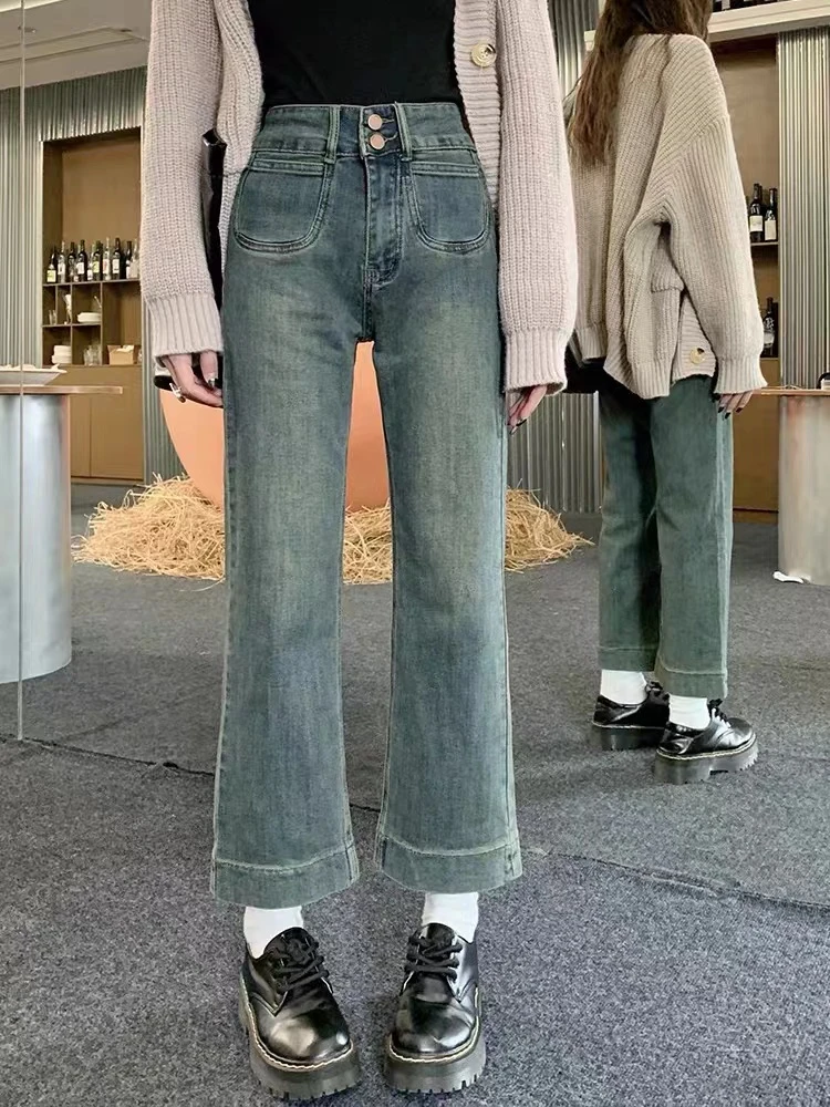 《工厂尾货微瑕》2025年新款牛仔百搭裤女显瘦九分修身+A