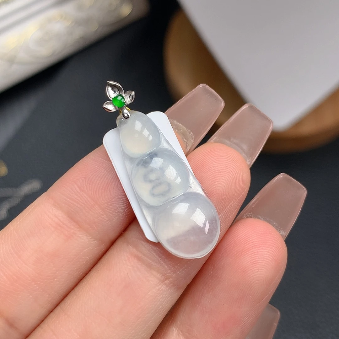 吊坠(不含链)18K金镶嵌翡翠