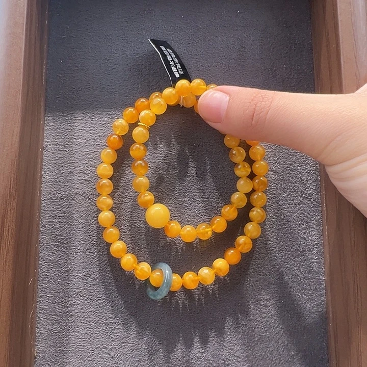蜜蜡未镶嵌手串6.9mm蜜蜡手串