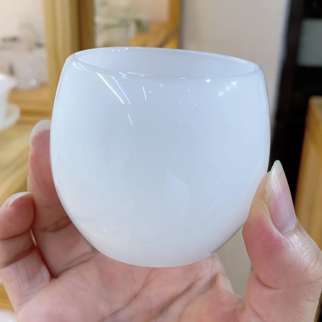 手工艺品琉璃白玉琉璃主人杯