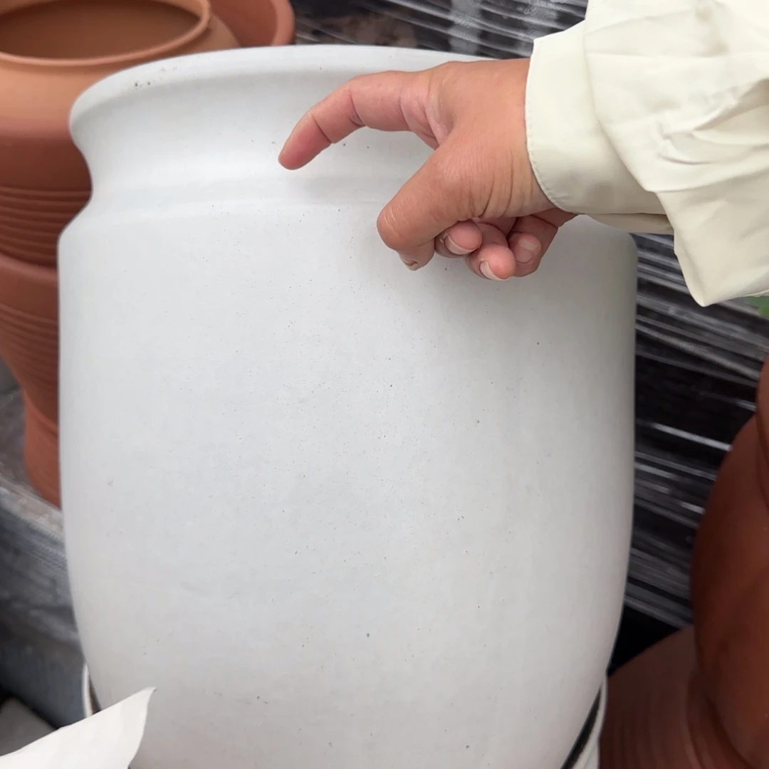 紫砂花盆口30高35宜兴紫砂釉面不精致
