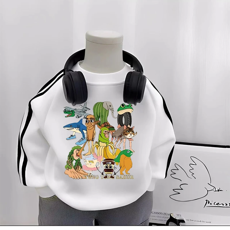 美国山海经秋冬纯棉长袖2025潮款潮酷痞帅童装儿童服装三条杠T桖