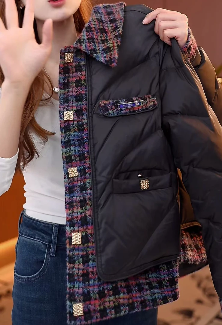 DD-2025新款冬季短款保暖羽绒服女保暖显瘦