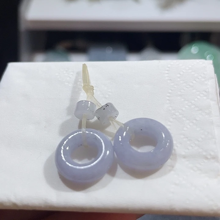 未镶嵌翡翠耳饰紫罗兰加黑冰耳环