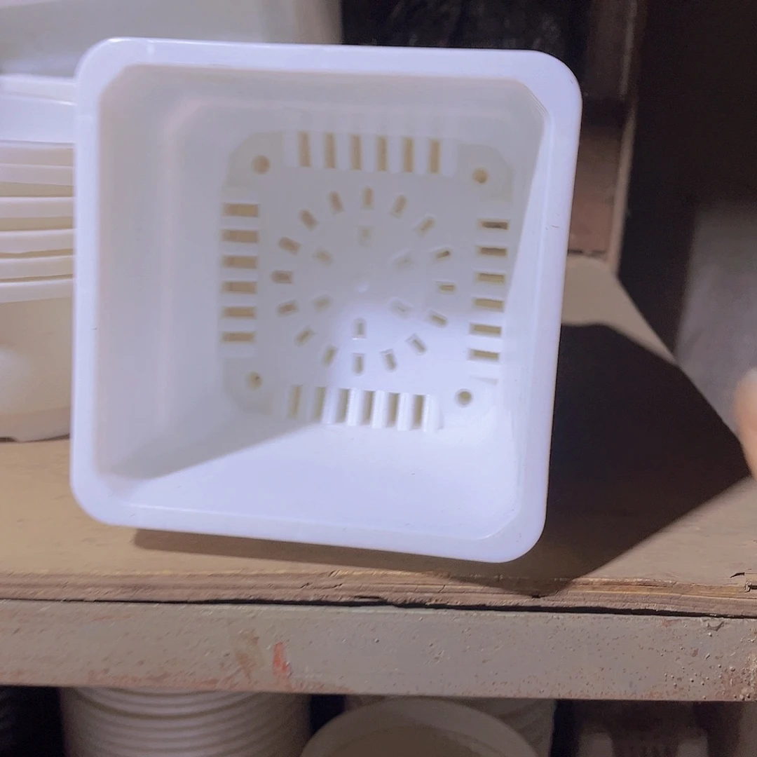 塑料14公分白方盆 15个