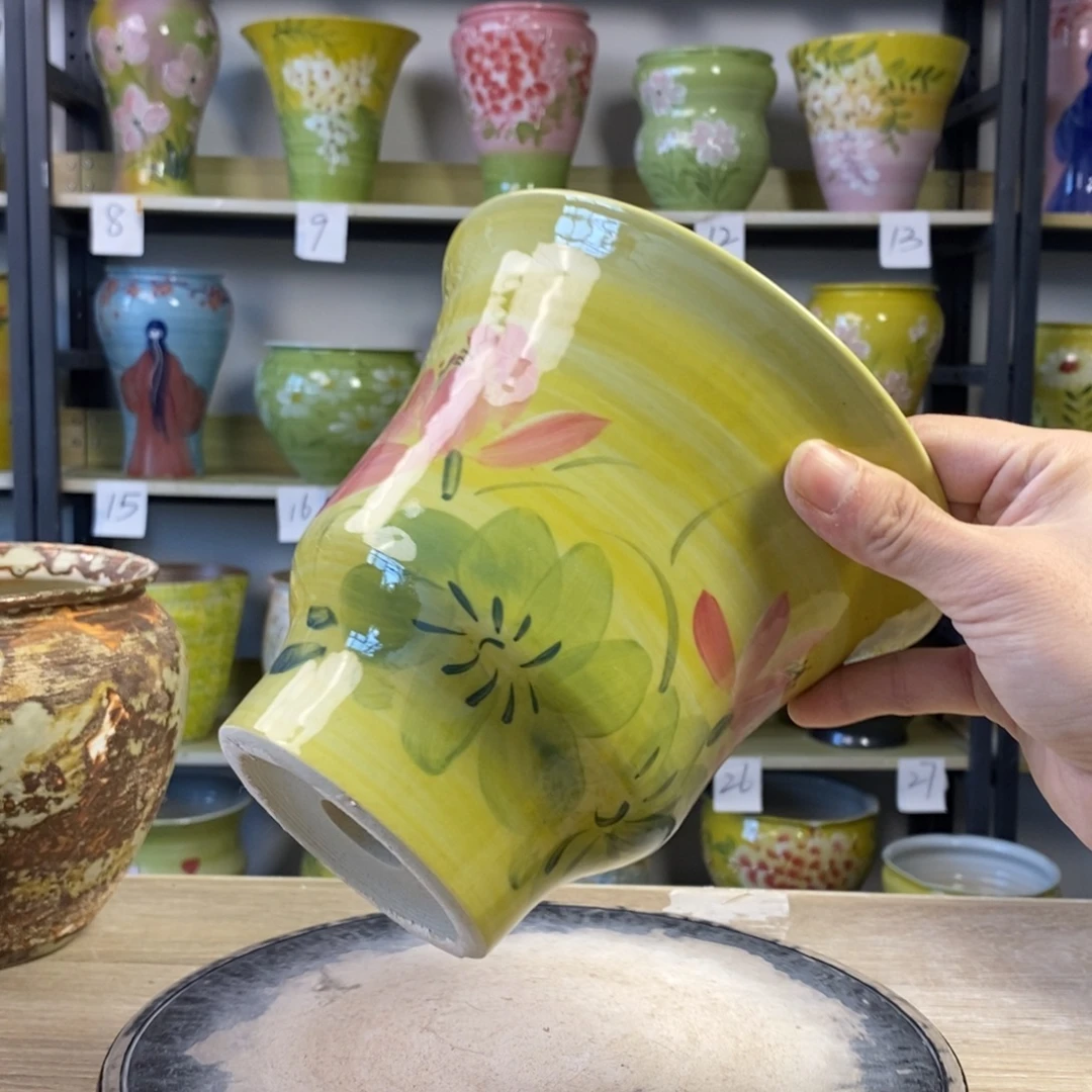 景德镇手工手绘陶瓷花盆