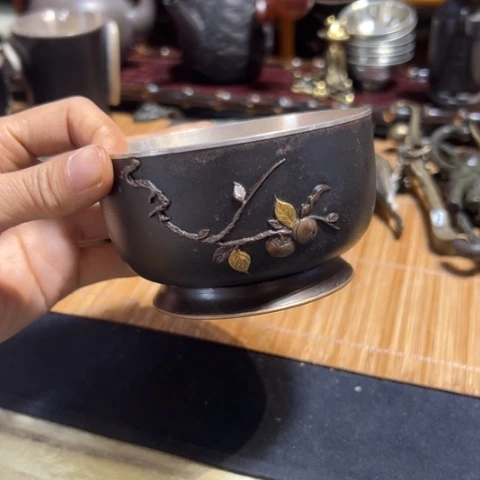 蜜安罐瓷香炉锡茶则
