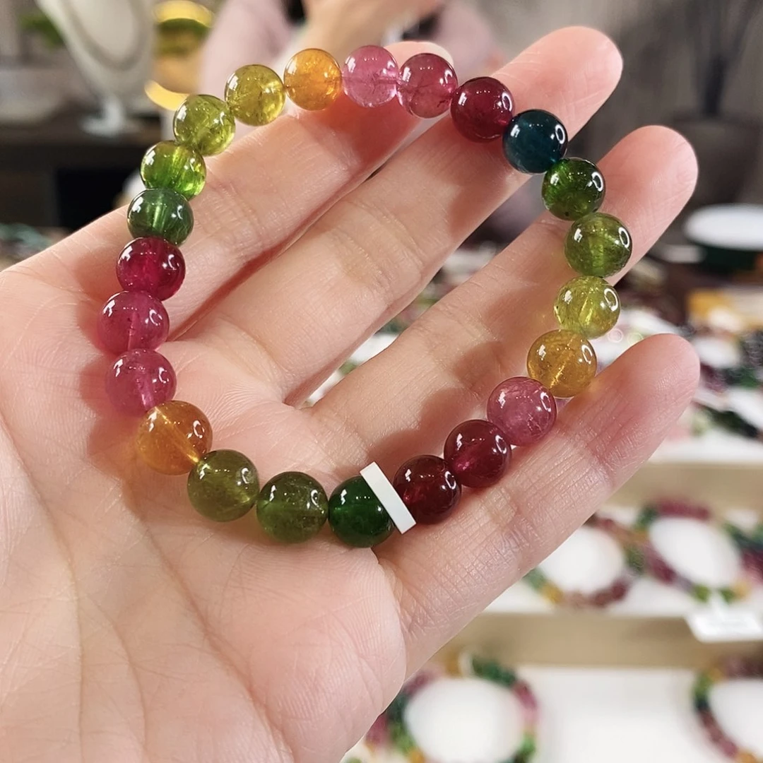 碧玺手串未镶嵌G2402单圈颜色微差