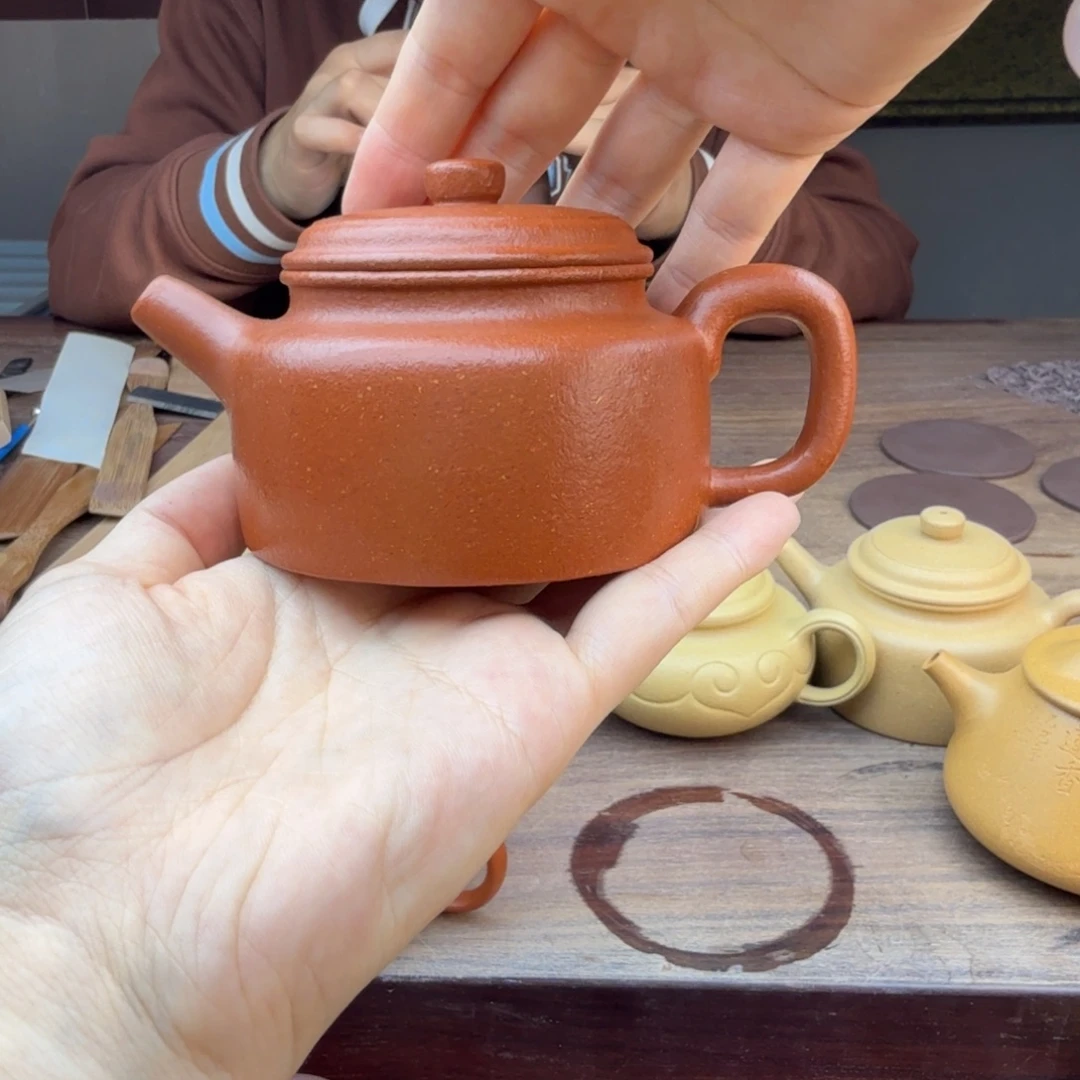紫砂茶壶全手工精挑红降坡德钟壶150-160cc