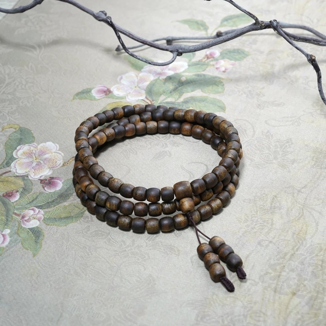 沉香【A+级】海南 绿奇楠/二代苗老料/99沉 鼓珠6mm长串