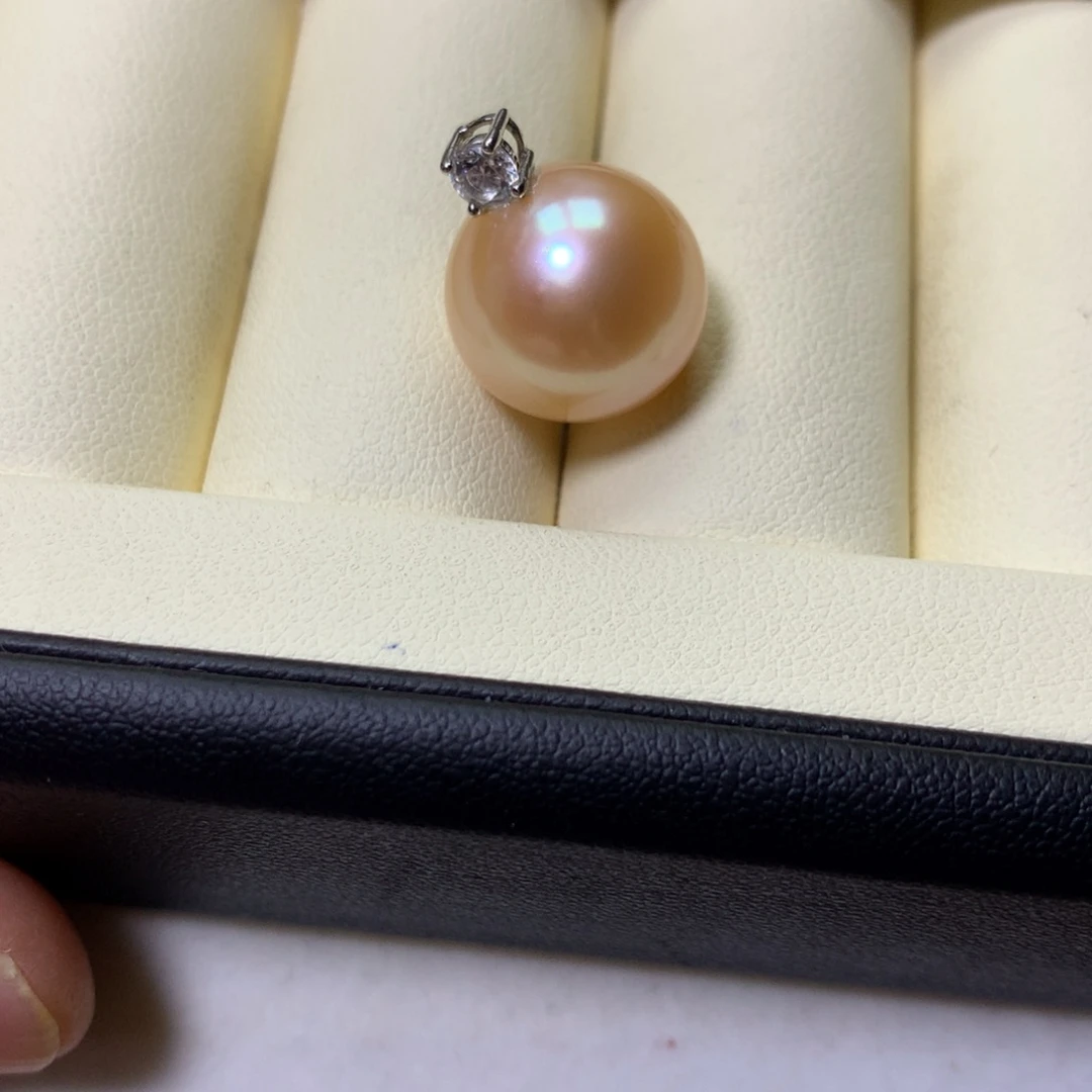 银S925镶嵌淡水珍珠吊坠(不含链)