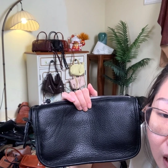 进口头层牛皮女包