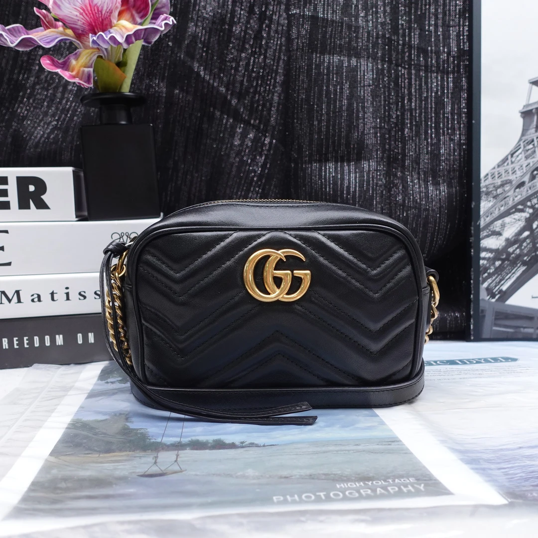 95新 GUCCI/古驰 黑色单肩包T10275876