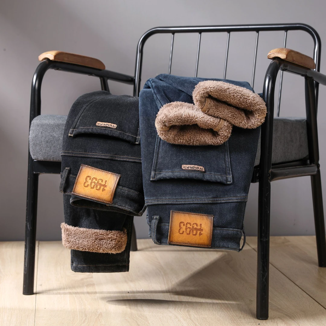 【娃娃专属】加绒加厚冬季弹力男士牛仔裤时尚修身小直筒潮流530