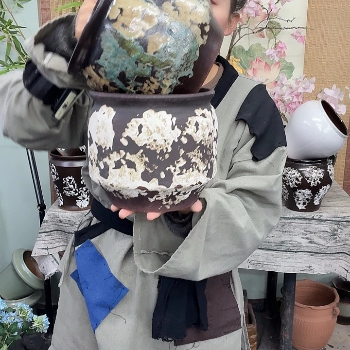 18×18 -粗陶花盆有孔-买买买