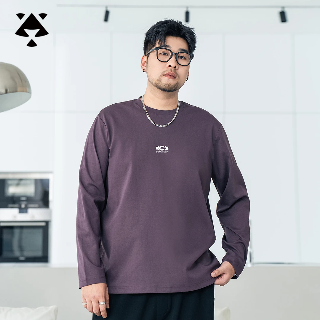 【挺括显瘦遮肉】新款捡漏胖男生大码男装秋冬打底衫宽松长袖T内搭