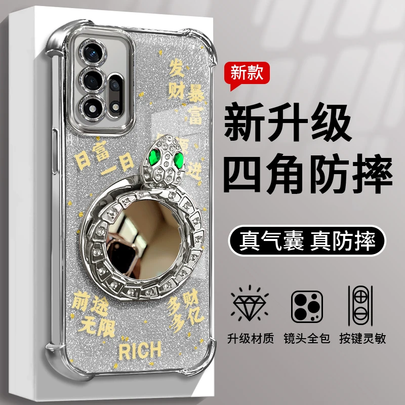 适用于OPPO A93灵蛇镜子支架手机壳电镀防摔硅胶高级全包ins女款