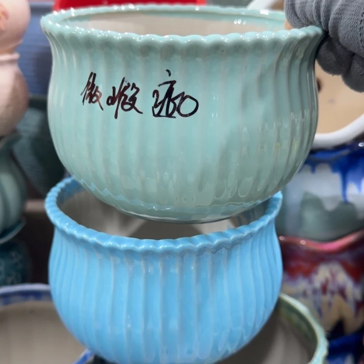 凑9块包邮，有孔陶瓷花盆