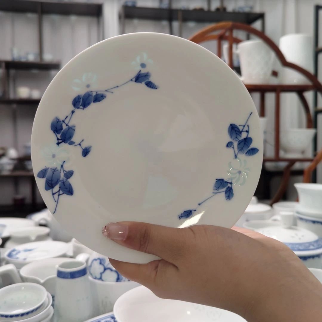 瓷手绘山丹丹6寸骨碟一个